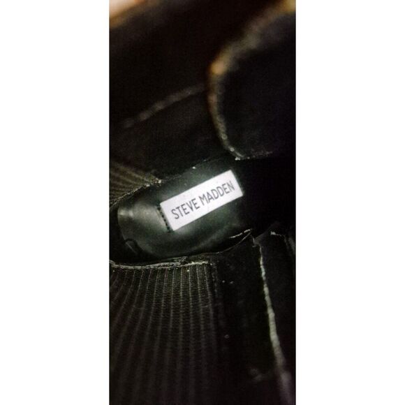 Steve Madden Latch Lace Up Snake Print Boots Chunky Block Heel Size Women's 8 - Picture 6 of 8